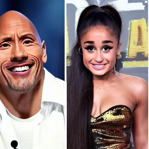 Image similar to dwayne johnson ariana grande