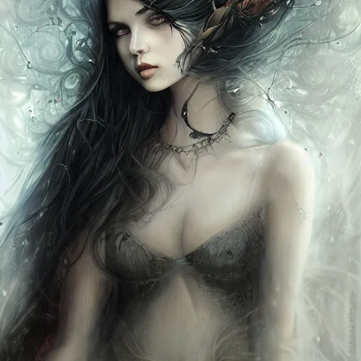 Image similar to a portrait in the style of anna dittmann and luis royo and charles dulac.