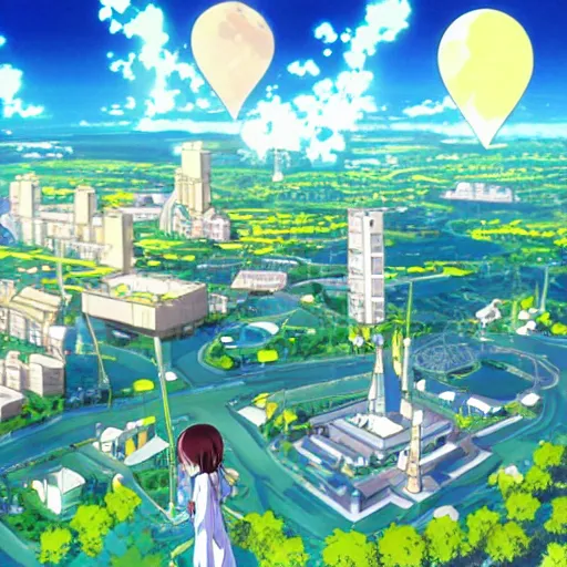 Image similar to utopia in style of anime