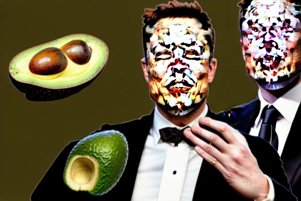 Prompt: bizarre elon musk as an avocado