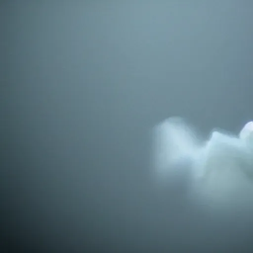 Prompt: ghostly Kermit made of clouds and fog