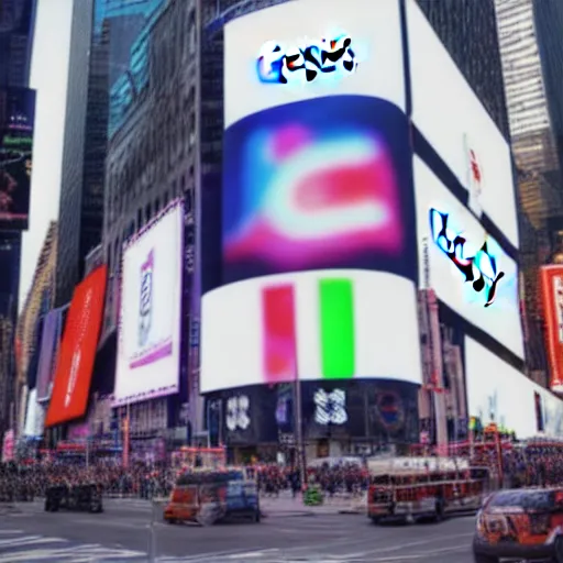 Image similar to google, neon ad in times square