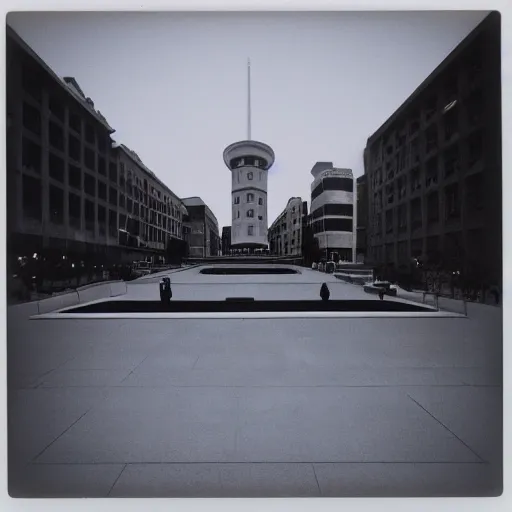 Prompt: a town square during the rapture designed by ryoji ikeda, photograph, polaroid