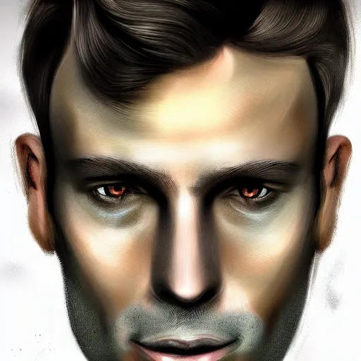 Image similar to Human face, Male, Digital painting, Highly detailed, colour