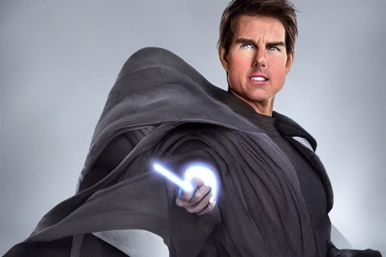 Image similar to (tom cruise!!) using force lighting, (palpatine)