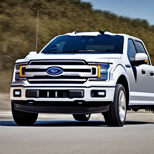 Image similar to a ford f-150 thats a tank, 4k, high detail, high-resolution photograph, professional photography, ultra-detail