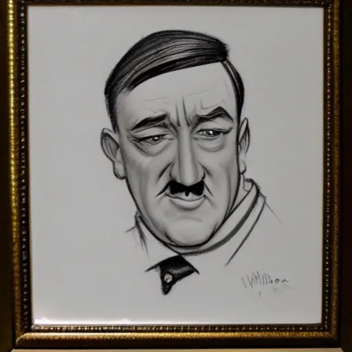 Image similar to milt kahl pencil sketch of adolf hitler warner brothers cartoon