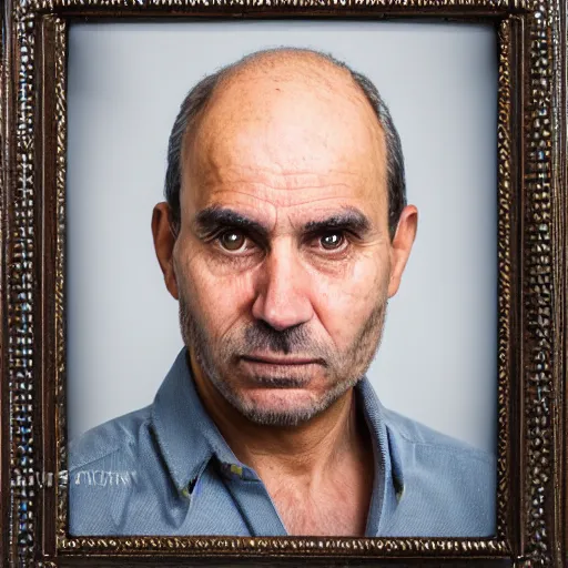 Image similar to an average italian person, portrait, studio photography