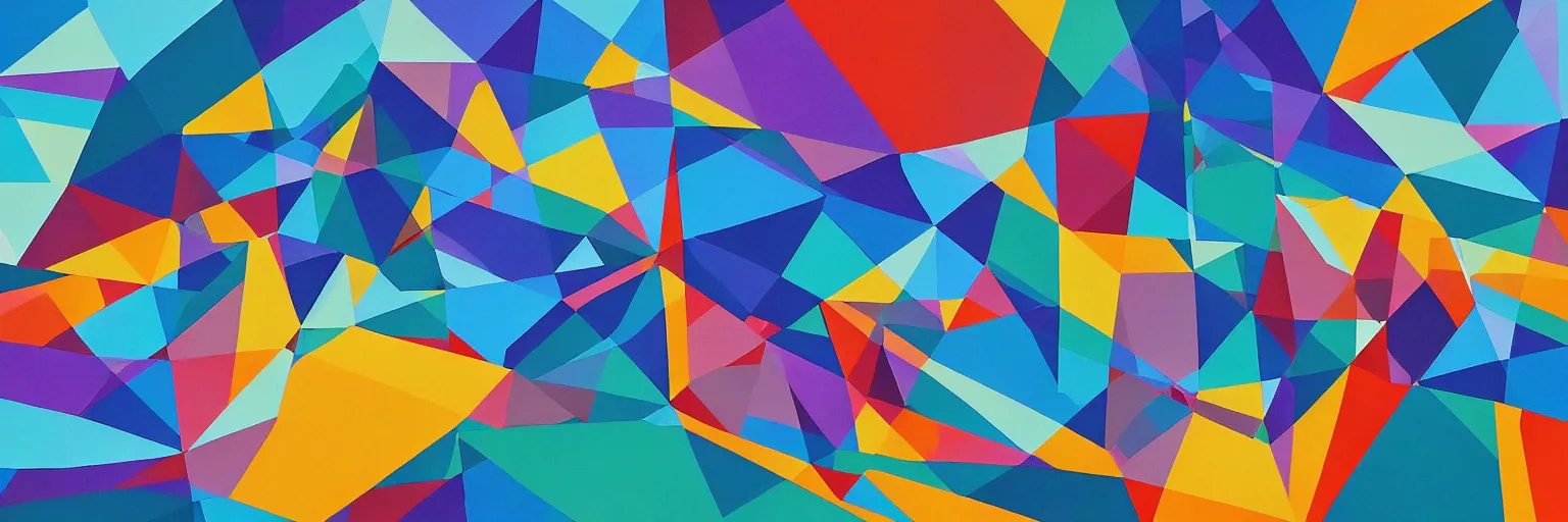 Image similar to abstract landscape, Mural, Hyperprism, Geometric, Polygonal