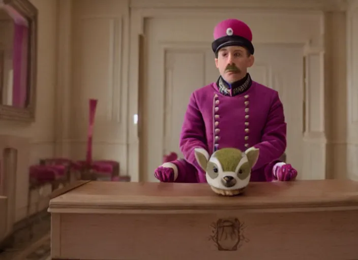 Image similar to a film still of teemo in the grand budapest hotel ( 2 0 1 4 )