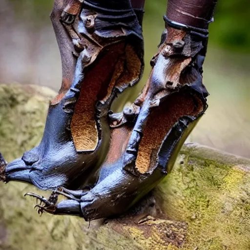 Prompt: shoes made from giant ants and maggots