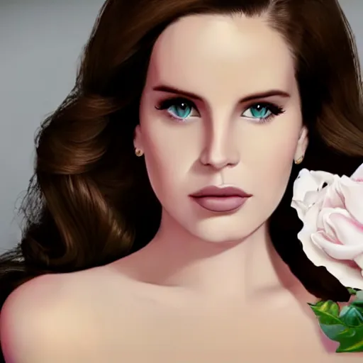 Image similar to Lana del rey in a hand cream commercial, photorealistic, detailed, studio