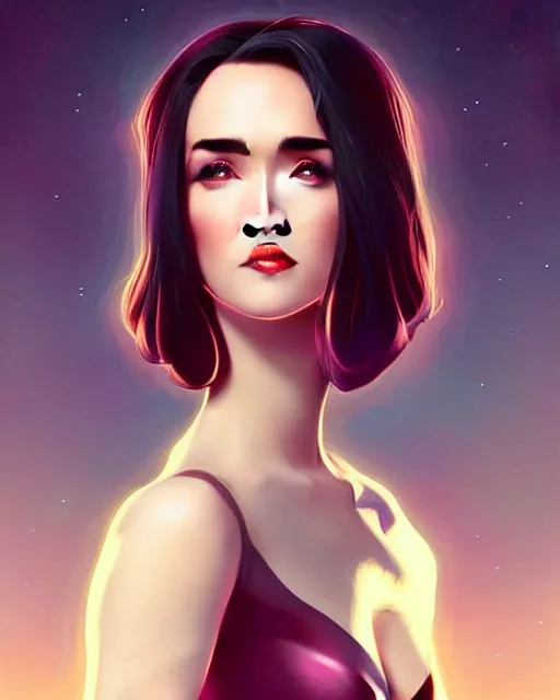 Image similar to a pin up and beautiful fashion charming dreamlke jennifer connelly, symmetrical face symmetrical eyes, character art, art by artgerm lau and wlop and and ilya kuvshinov and john singer sargent, joshua middleton comic art, frostbite 3 engine