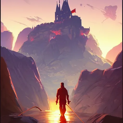 Prompt: castle on an asteroid art gta 5 cover, official fanart behance hd artstation by jesper ejsing, by rhads, makoto shinkai and lois van baarle, ilya kuvshinov, ossdraws