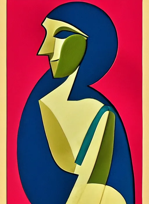 Image similar to a portrait of a pretty young lady by alexander archipenko