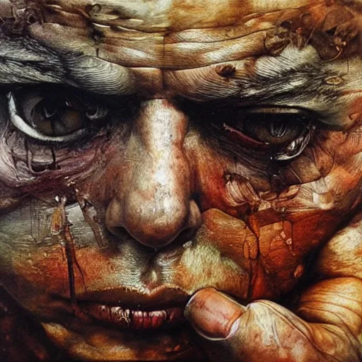 Image similar to high quality high detail painting by lucian freud and beksinski, hd, boxer