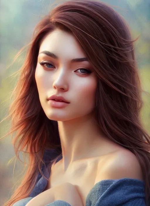 Image similar to photo of a gorgeous young woman in the style of stefan kostic, realistic, sharp focus, 8 k high definition, insanely detailed, intricate, elegant, art by stanley lau and artgerm