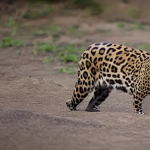 Image similar to mix between a jaguar and a capybara, ultrarealistic, detailed, award winning photography
