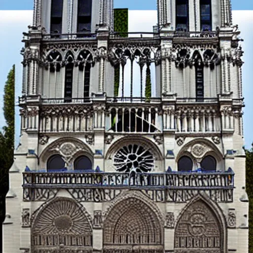 Prompt: notre dame de paris in lego blocks