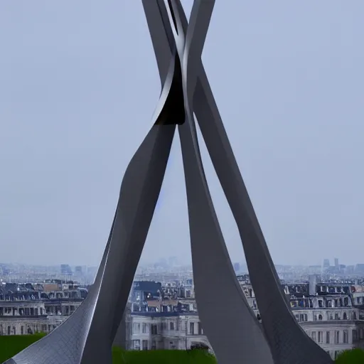 Image similar to alternative eiffel tower structure made by zaha hadid