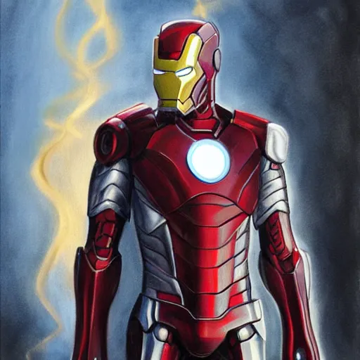 Prompt: gandalf as ironman, painting