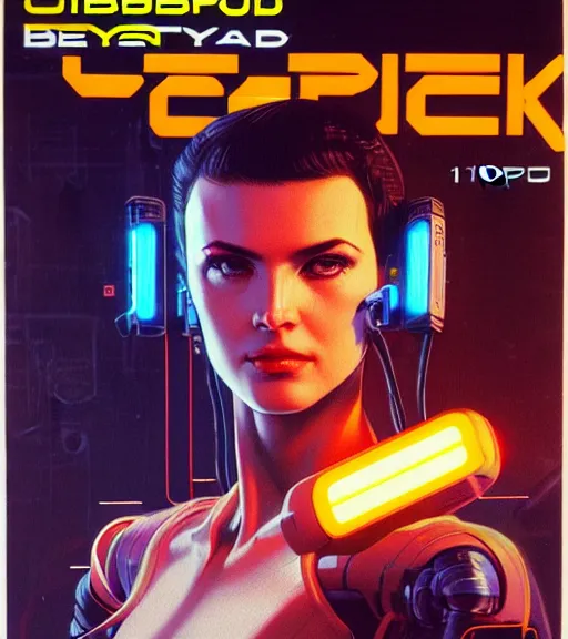 Prompt: cable plugged into cyberdeck, into head, very very beautiful cyberpunk woman, computer, 1 9 7 9 omni magazine cover, style by vincent di fate, cyberpunk 2 0 7 7, very coherent, detailed, 4 k resolution, unreal engine, daz