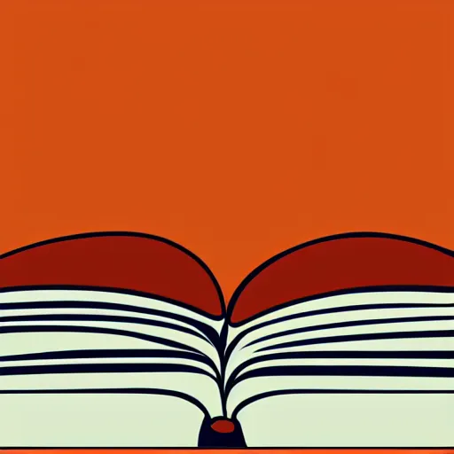 Image similar to a simple vector of a book, burnt orange and navy colors