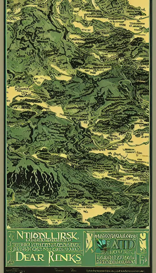 Prompt: national parks poster for the dead marshes from Lord of the Rings