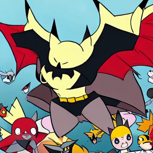Prompt: batman being caught as a pokemon in a pokeball