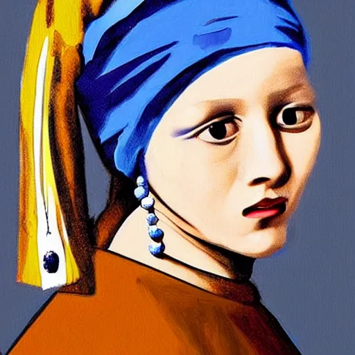 Image similar to matan schoeler styled portrait of the girl with the pearl earring