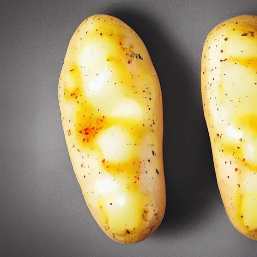 Prompt: El Bulli Potato and Cream: Foot photography