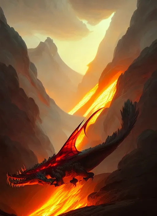 Prompt: Fire wyvern, Volcano landscape, fantasy magic, dark light night, sharp focus, illustration, highly detailed, digital painting, concept art, matte, art by WLOP and Artgerm and Greg Rutkowski and Alphonse Mucha