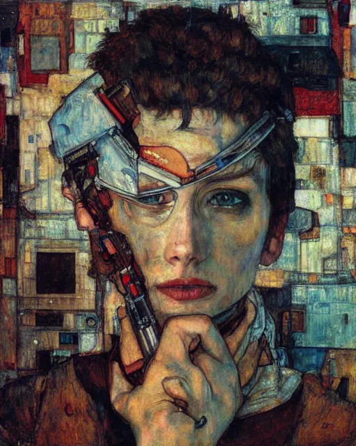 Prompt: portrait of a gpu by greg rutkowski in the style of egon schiele