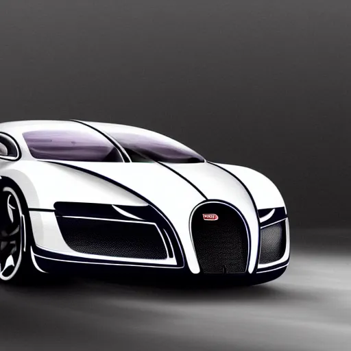 Image similar to futuristic bugatti concept art, digital painting, sharp, 8k, super detailed, illustration