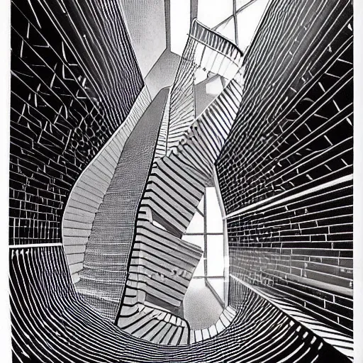 Image similar to crystal spiral stairways in the spaceship, many doors, inhabited on many levels, by Maurits Cornelis Escher, by jean giraud, shining light, clear geometry, architecture, Award winning. Masterpiece, detailed illustration