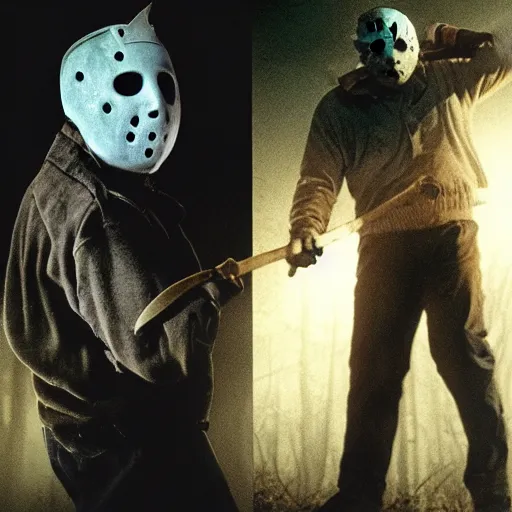 Prompt: michael myers vs jason voorhees