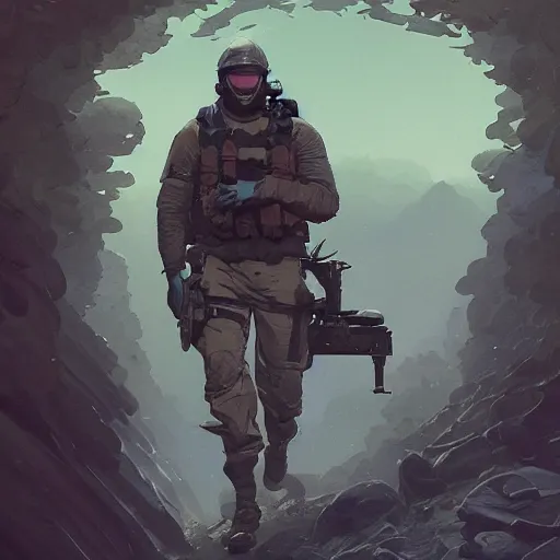 Prompt: a navy seal wearing clothes designed by nike, large nike logo, by greg rutkowski, loish, rhads, ferdinand knab, makoto shinkai and lois van baarle, ilya kuvshinov, rossdraws, tom bagshaw, alphonse mucha, global illumination, radiant light, detailed and intricate environment