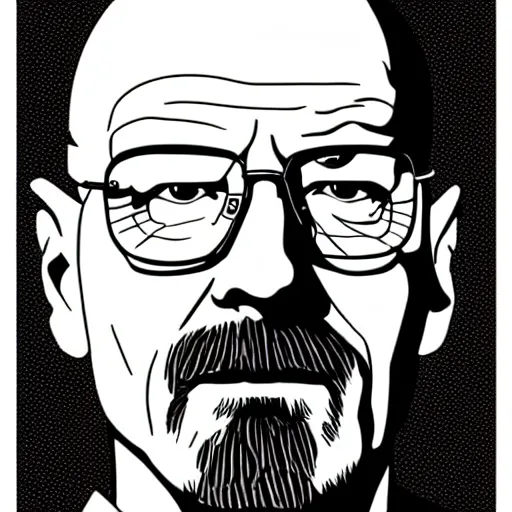 Image similar to walter white, breaking bad in a pop art comic style