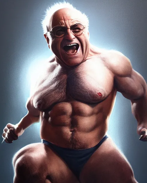 Prompt: danny devito as wolverine, full body portrait, oil on canvas, octane render, trending on artstation