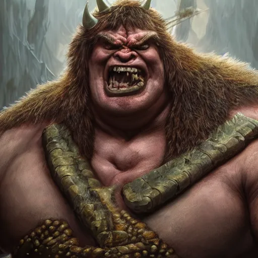 Image similar to upper body portrait of a heavily armoured hulking herculean chiseled john candy as a fantasy barbarian pirate orc ork, sunrays, cinematic lighting, photorealistic, octane render, 8 k, depth of field, 3 d, art by artgerm and greg rutkowski and alphonse mucha and uang guangjian and gil elvgren and sachin ten