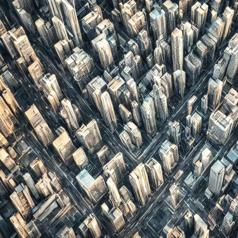 Image similar to tilt - shift photography of a busy street in a futuristic city on venus