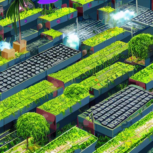 Prompt: 4k anime wallpaper of a future solarpunk city, vertical farming on walls, solar on roof, vegetation everywhere