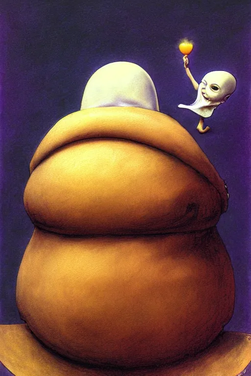 Image similar to brian froud, painting of humpty dumpty