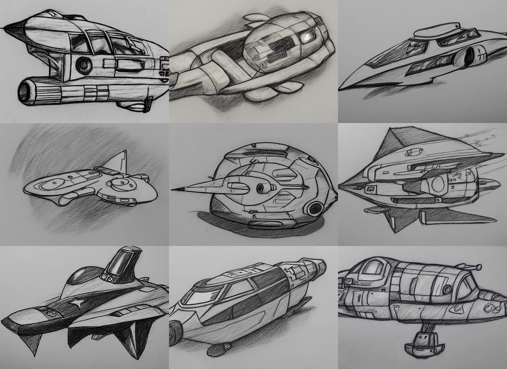 Prompt: pencil sketch, cute scout spaceship