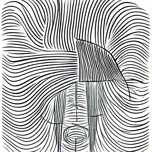 Image similar to scribble art portrait, lines, forms, shapes, abstract minimalism