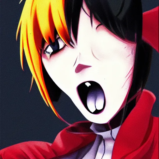 Prompt: scream from the movie scream as anime character, anime art