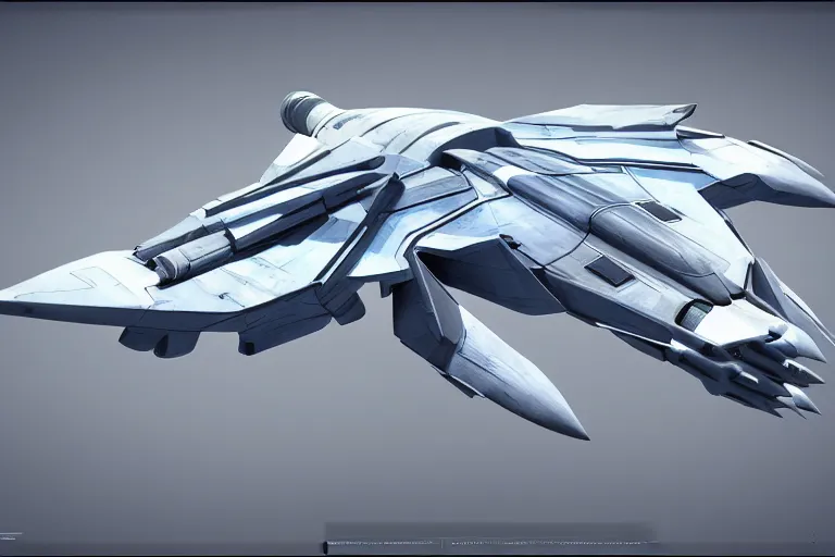 Image similar to concept art of a futuristic star fighter, extremely symmetrical, blueprints, top down view, bottom view, side view, mecha inspired, f 3 5 jet, space shuttle, robotic, highly detailed, artstation, super realistic, octane render