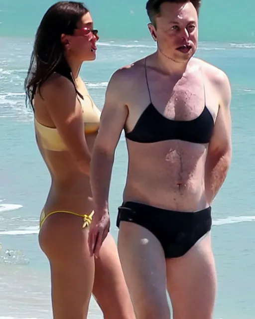 Image similar to elon musk in bikini