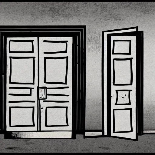 Prompt: doors are closed, meaningful, abstract, illustration, metaphoric