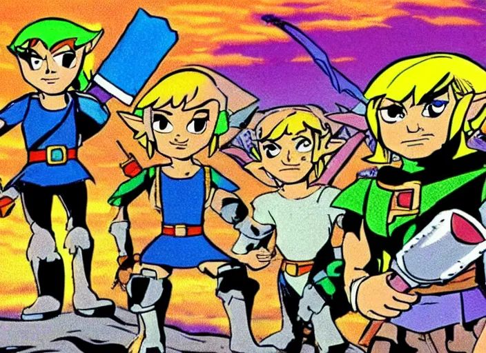 Image similar to 1 9 8 0 s legend of zelda cartoon by filmation in the style of he - man.